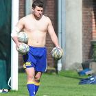 Otago hooker Wyatt McKay about to start throwing practice at Logan Park yesterday. Photo by Craig...