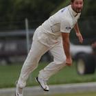 Otago medium pacer Warren McSkimming bowls against Auckland during their Plunket Shield clash at...
