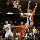 Otago Nuggets guard Scott O'Gallagher puts up a shot during a National Basketball League match...