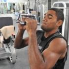 Otago Nuggets new player Pita Sowakula gets in a workout at Body Synergy earlier this week. Photo...