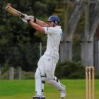 Otago opening batsman Michael Bracewell plays a hook shot. Photo by Peter McIntosh.