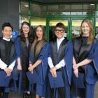 Otago Polytechnic fashion design graduates (from left) Marc Jun, Kelsi Bennett, Michaela Poots,...