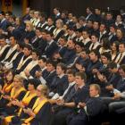 Otago Polytechnic graduands take part in a graduation ceremony in Dunedin yesterday. Photo by...