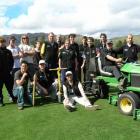 Otago Polytechnic Sports Turf Management programme manager Gary Smith (far right) and lecturer...