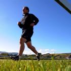 Otago Racing Club's Andre Klein tries out the track at Wingatui in preparation for a charity run...