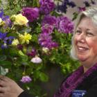 Otago Rose Society president Maureen Viggo with a bowl of her flowers, including "Scentasia"...