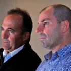 Otago Rugby Football Union chairman Wayne Graham (left) and change manager Jeremy Curragh...