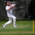 Otago's Brendan Domigan in action against Canterbury at University Oval No 2 in Dunedin yesterday...