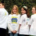 Otago school pupils (from left) Aaron Pitts (10), of Wakari School, Daniel Clayton (10), of...