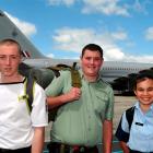 Otago sea, army and air cadets (from left) Petty Officer Tyler Stenton-Martin (17), of Dunedin,...