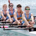 Otago University Rowing Club competitors (from left) Penelope Barnsdale, Natasha Bonham-Carter,...