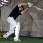 Otago Volts batsman Greg Todd works on his cover drive in the nets at the Edgar Centre this week....