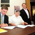 Otago Youth Wellness Trust founder Dame Patricia Harrison and Deputy Prime Minister Bill English...