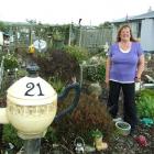 Owaka woman Judith Renwick is crazy about her teapot garden. Photo by Rachael Taylor.
