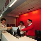 Pacific Blue guest service agents (from left) Sue Fox, Jan Hannah and Charmaine Carroll. Photo by...