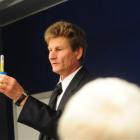 Pacific Edge Biotechnology chief executive Dr David Darling demonstrates a device developed for...