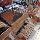 Part of a double brick wall between two buildings in Dunedin's Princes St collapsed and fell...