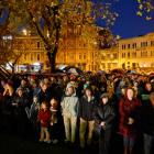 Part of the crowd at this morning's Anzac Day Dawn Parade in Dunedin. Photo Gerard O'Brien
