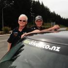 Paul Owen (left) and Mark Whittaker with the Mini Cooper D they are driving from Cape Reinga to...