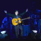 Paul Simon responds to an appreciative crowd at Forsyth Barr Stadium on Saturday night. Photo by...