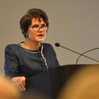 People listen to Justice Helen Winkelmann  at the Dunedin Centre yesterday. Photos by Peter...