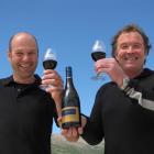 Peregrine winemaker Pete Bartle (left) and Peregrine co-owner Greg Hay with the champion 2007...