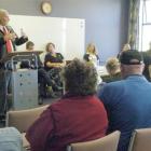 Pete Hodgson, candidate for Dunedin North, speaks at an ACC forum in Dunedin on Saturday. Photo...