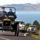 Peter Croft, of Christchurch (left), and Ian Parsons, of England, enjoy the scenery in a 1914...