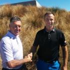 Peter Smith (left) and Craig Palmer after their 2-under-par opening rounds to start the New...
