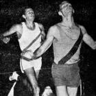 Peter Snell wins the mile at the old Caledonian Ground in 1963. Second is John Davies. Photo from...
