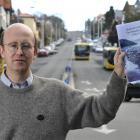 Phil Cole on the campaign to reinstate the High St cable car in this 2011 photo.  Photo by Gerard...