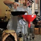 Phil McDonald makes cold-brew coffee at Doc's Coffee House. Photo by Jane Dawber.