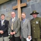 Phil Weil, Mayor Clive Geddes, Rev Keith Reddell and chaplain Tony Harrison, all of Queenstown....