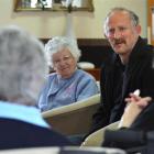 Philanthropist Gareth Morgan  meets Radius Fulton Care Centre  residents (from left) Margaret...