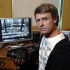 Photographer Alan Dove with his medium-format Hasselblad camera, which he used to capture the...