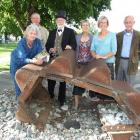 Pictured beside part of an old gold dredge elevator bucket  at last night's Dunstan Gold 150 ...