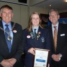 Pictured from left, Clutha District Mayor Juno Hayes, TrustPower Youth Community Spirit Award...