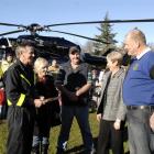 Pilot Graeme Gale (left) meets Lawrence fundraisers Sharon Bazley, Ross Young, Judy Sanson and...