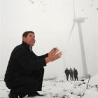 Pioneer Generation chief executive Fraser Jonker celebrates the opening of the Mt Stuart wind...