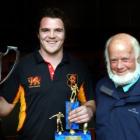 Player of the year Lachie Moore (left), of Zingari-Richmond, and Otago Daily Times rugby...