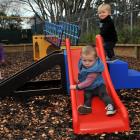 Playing on Brighton Ocean View Playcentre's new equipment  are (from left) Mia Smith (20 months),...