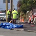 Police at the crash scene.