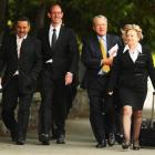 David Bain arrives at the  High Court at Christchurch yesterday flanked by long-time supporter...