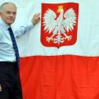 Polish Heritage of Otago and Southland Charitable Trust Russell Chiles with  a Polish flag in...