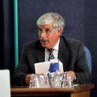 Port Otago chairman David Faulkner reports to the Otago Regional Council  yesterday. Photo by...