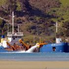 Port Otago's dredge New Era working off Harwood earlier this week. Photo by Stephen Jaquiery.