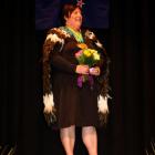Powerlift World Cup gold medallist Sonia Manaena at her medal presentation ceremony at...