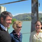 Primary Industries Minister Nathan Guy, left, discusses irrigation with North Otago Irrigation...