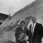 Prime Minister Jim Bolger and his wife Joan at the opening of the Clyde dam. Photo by Jane Dawber.