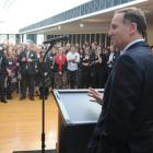 Prime Minister John Key addresses those attending the Class Act 2010 award ceremony at the...